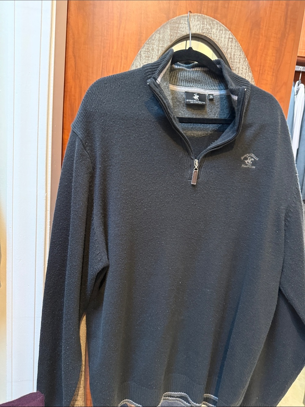 Beverly Hills Polo Club  Men’s Black Half-Zip Sweater